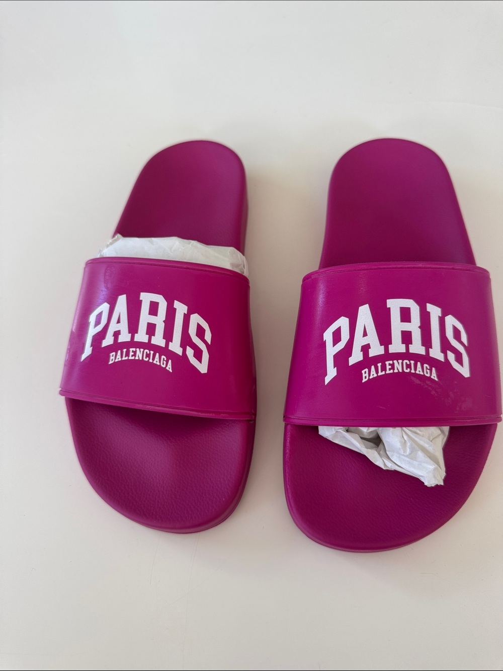 Balenciaga Pool Slide Rubber Logo Cities - dark fuchsia-Paris size 39